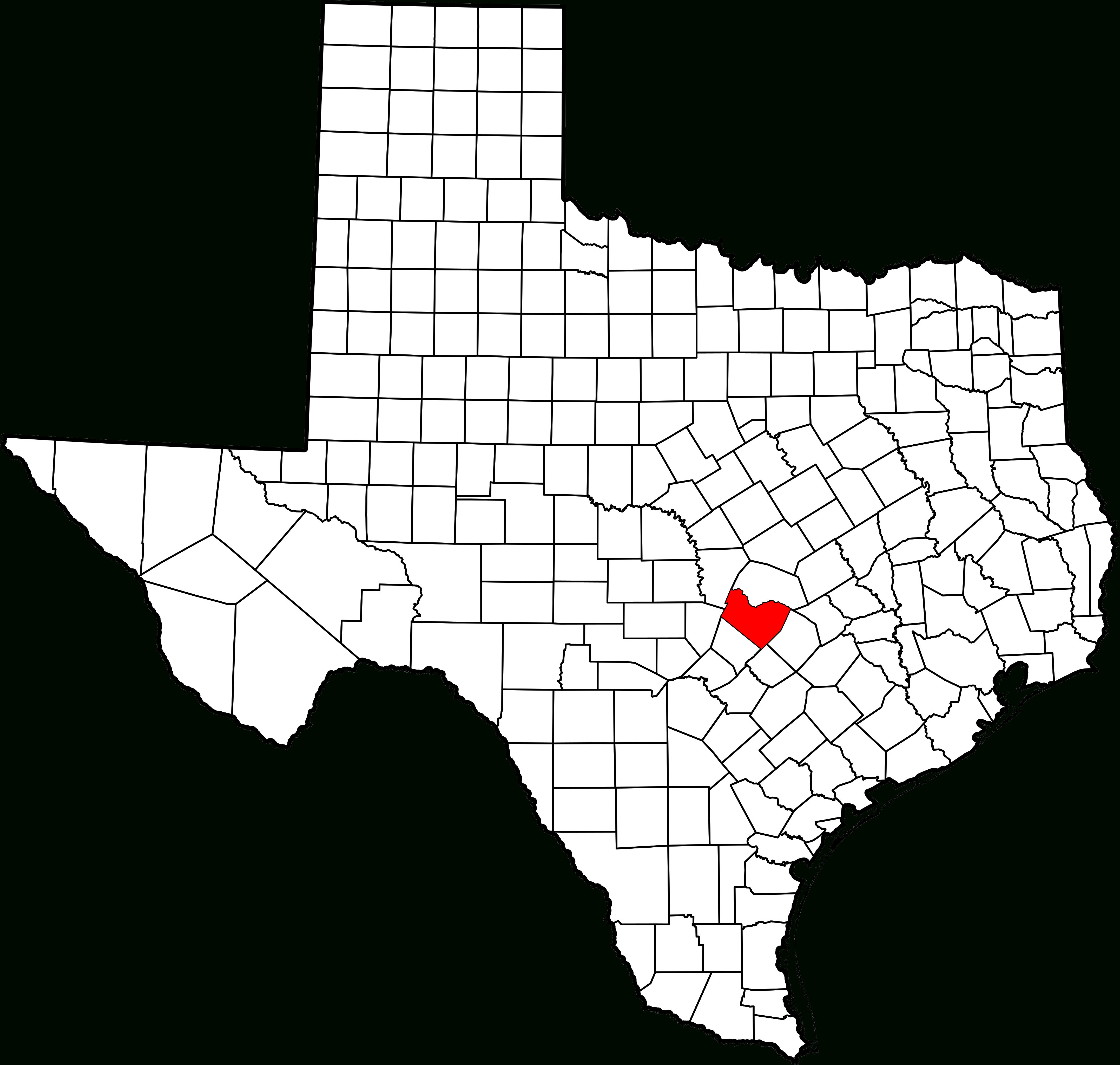 Fichier:map Of Texas Highlighting Travis County.svg — Wikipédia - Travis County Texas Map