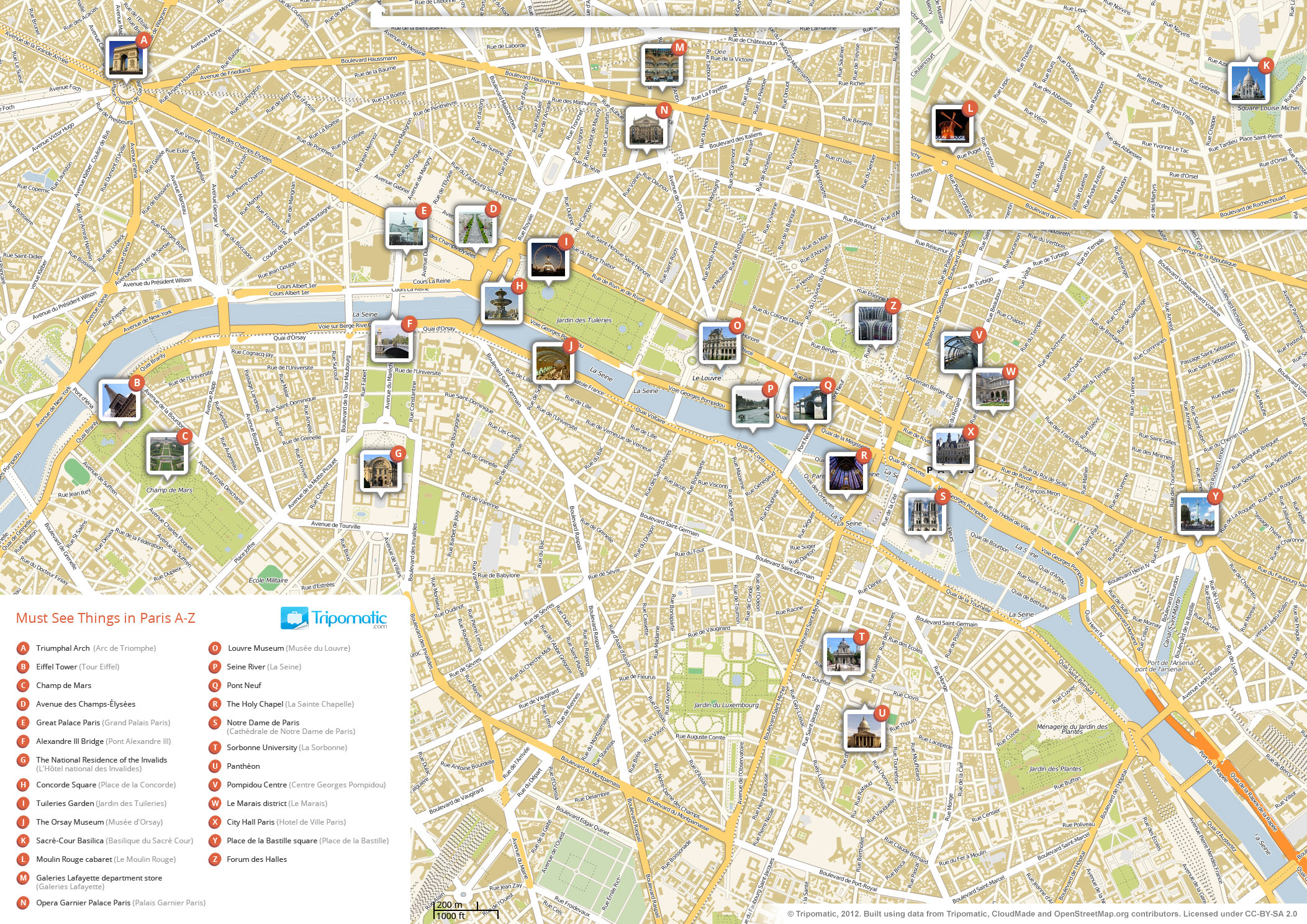 Fichier:paris Printable Tourist Attractions Map — Wikipédia - Paris Tourist Map Printable