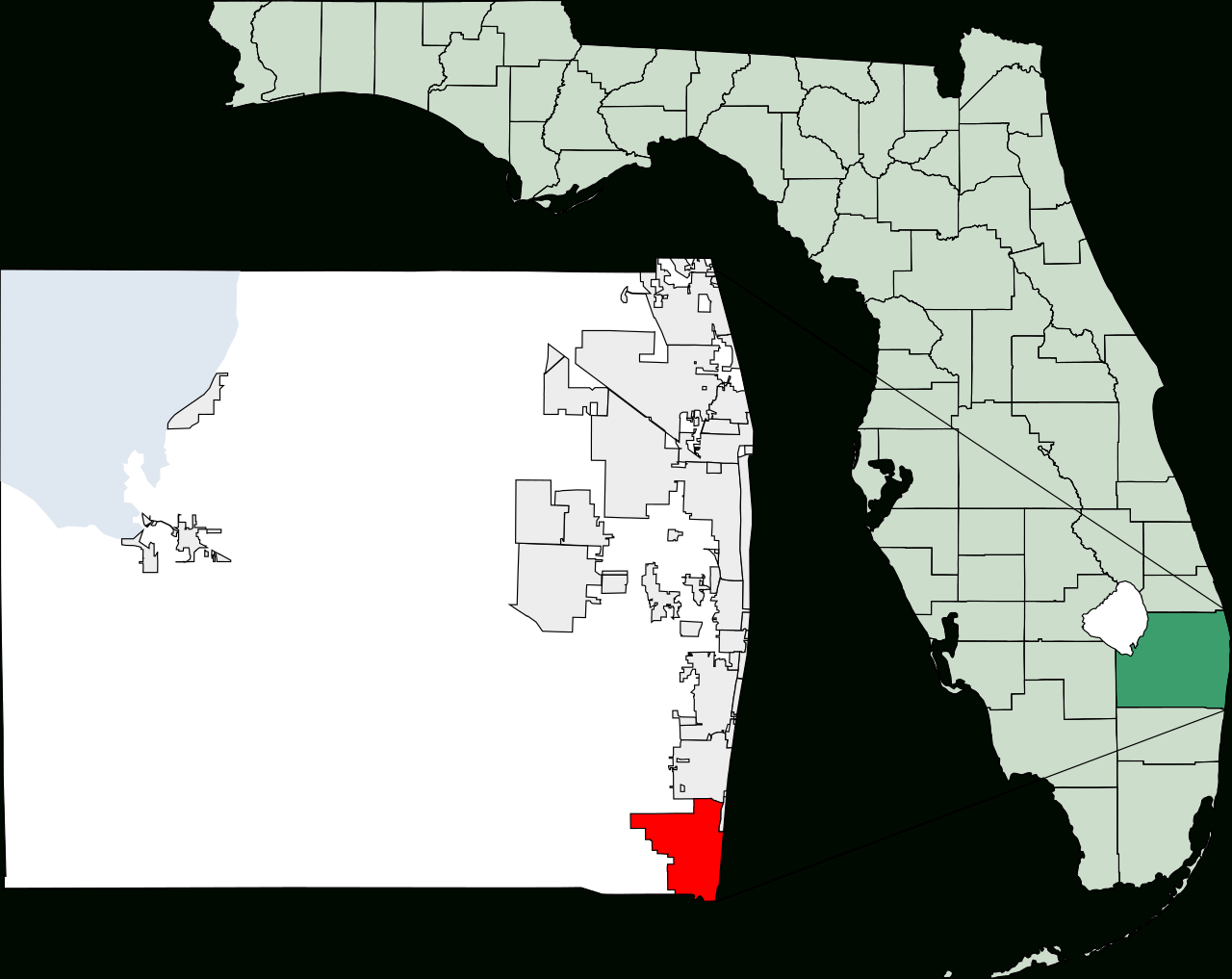 Fichye:map Of Florida Highlighting Boca Raton.svg — Wikipedya - Boca Florida Map