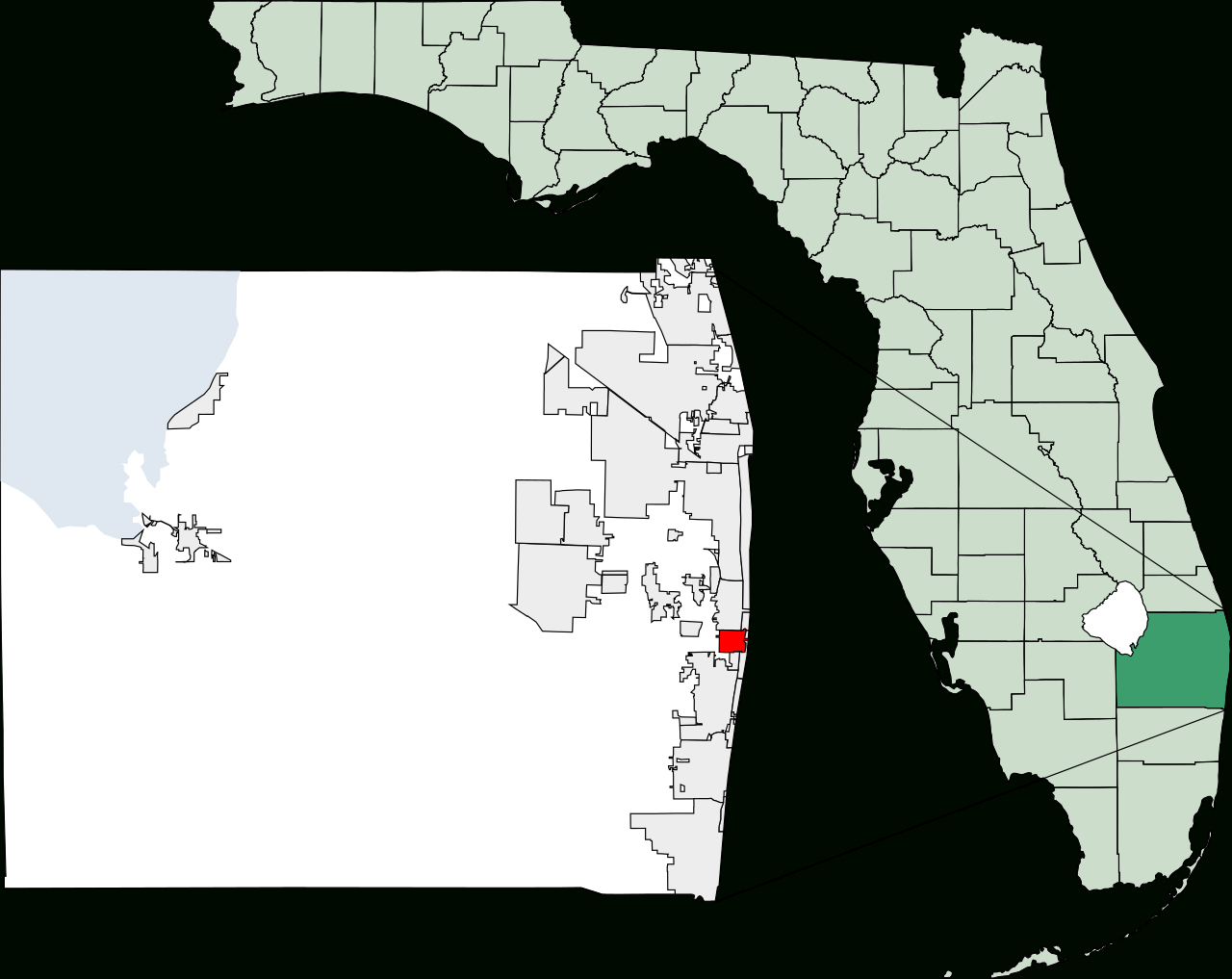 Fichye:map Of Florida Highlighting Lantana.svg — Wikipedya - Lantana Florida Map