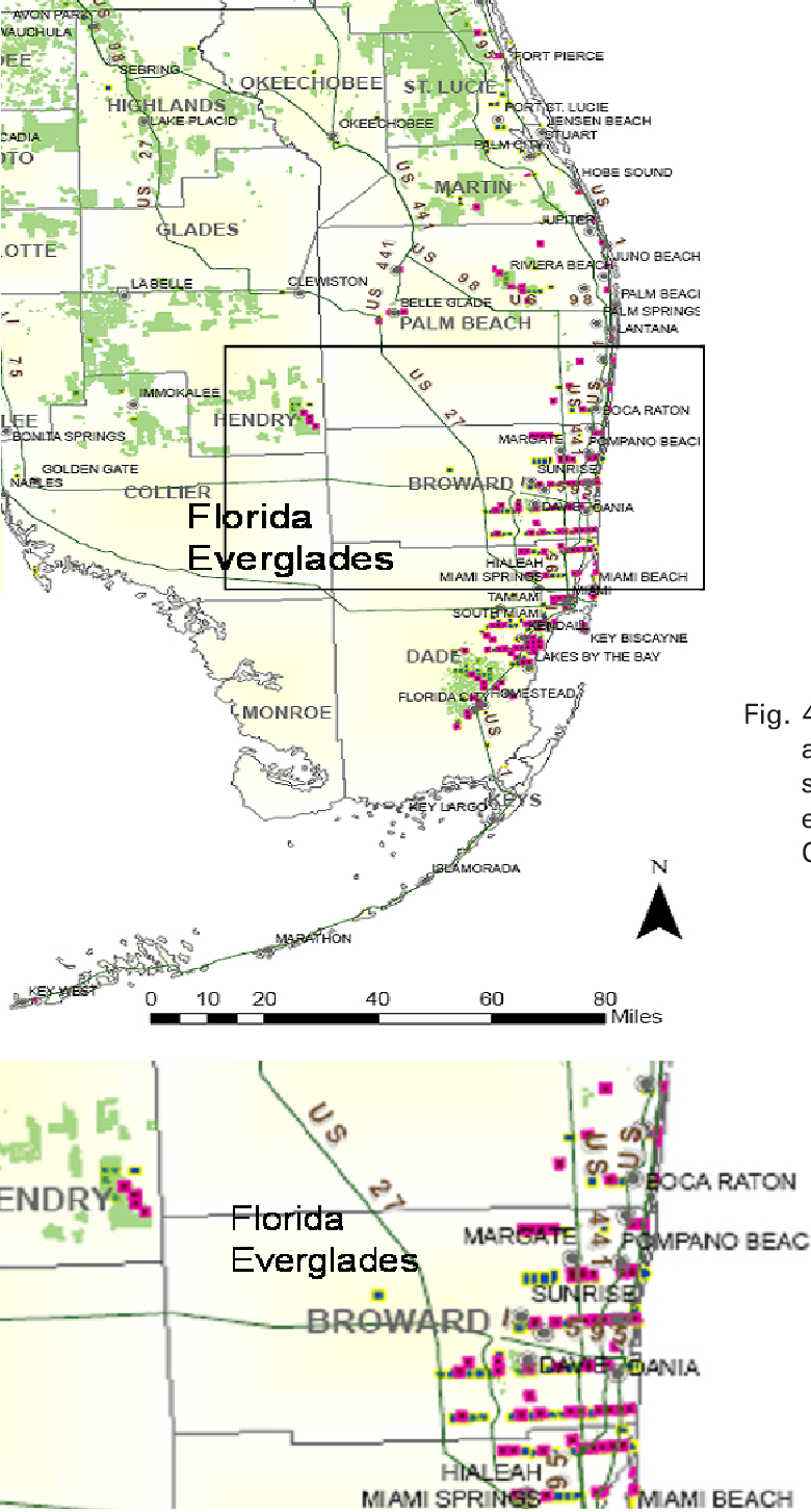 Figure 4 From 1 Huanglongbing ( Citrus Greening ) In Florida , 2008 - Florida Citrus Greening Map