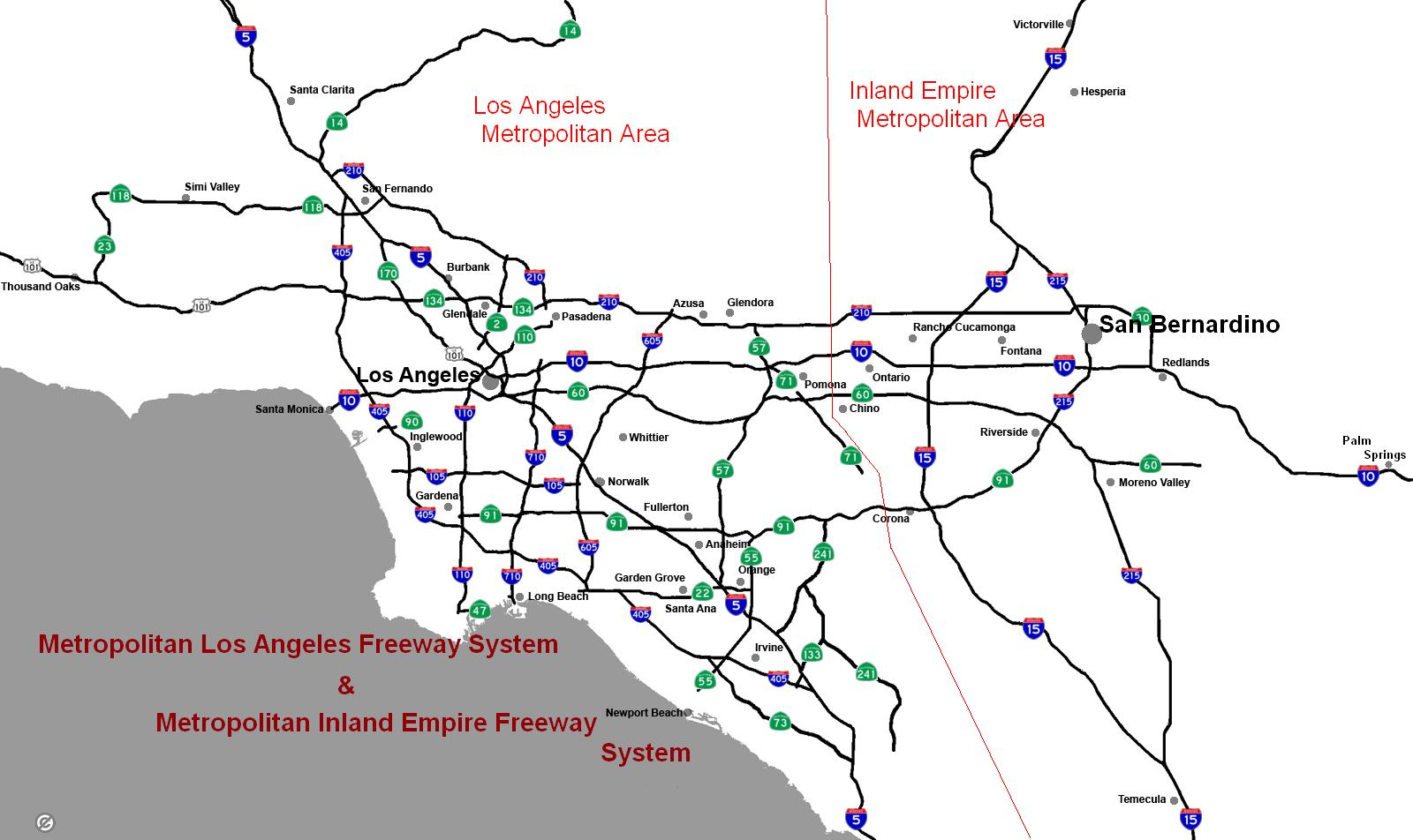 File La Ie Freeway System Jpg California River Map Map Of Southern - Map Of Southern California Freeway System