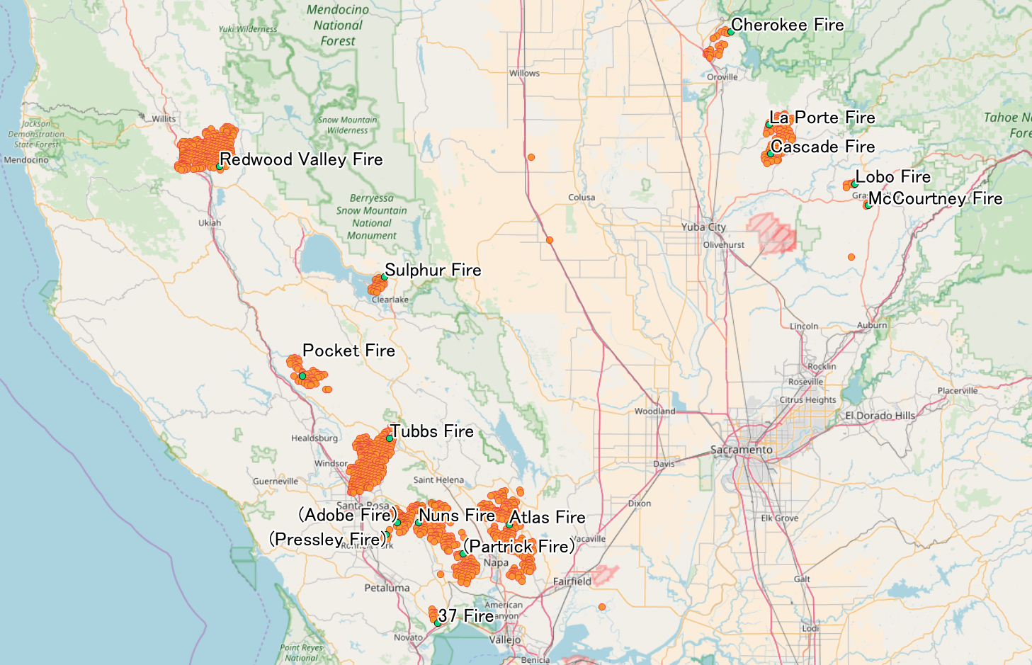 File:2017 Northern California Wildfires Last 7 Days - Wikimedia - California Fire Map 2017