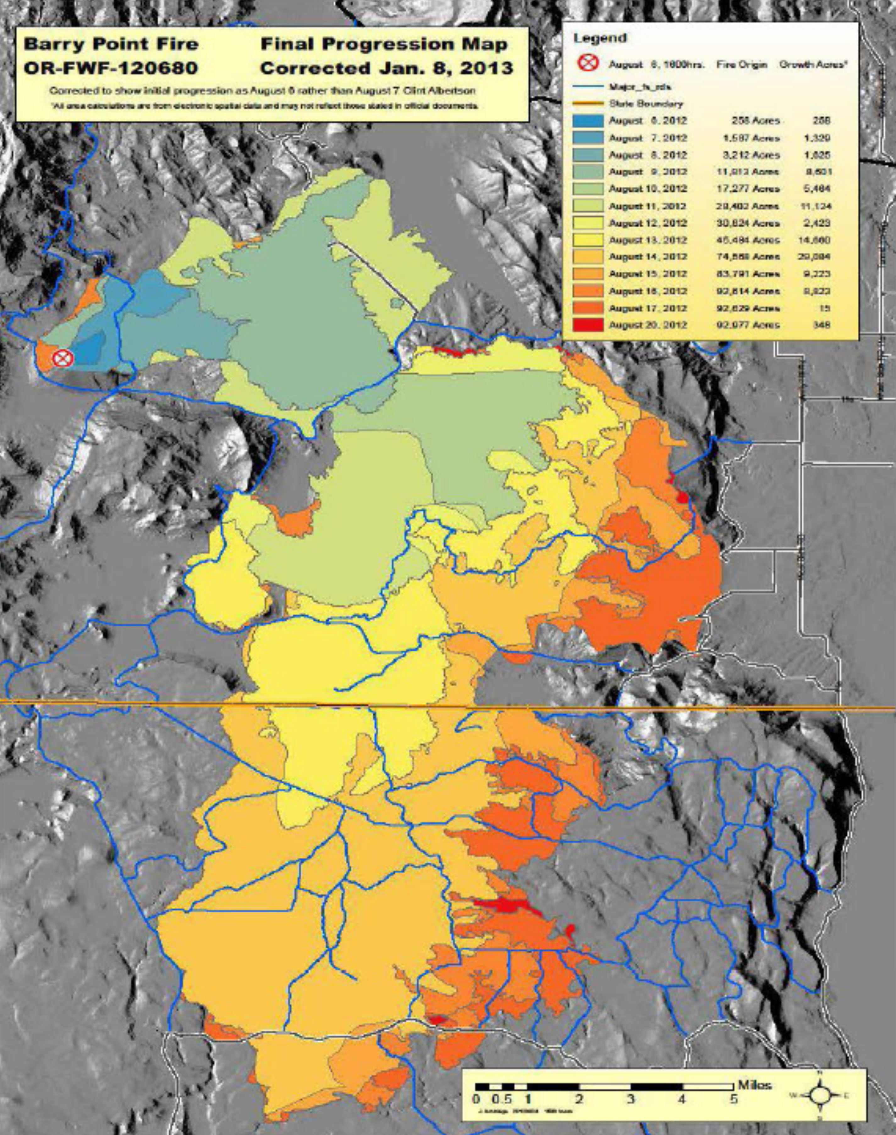 File:barry Point Fire Map, Oregon And California, 2012 - California Oregon Fire Map