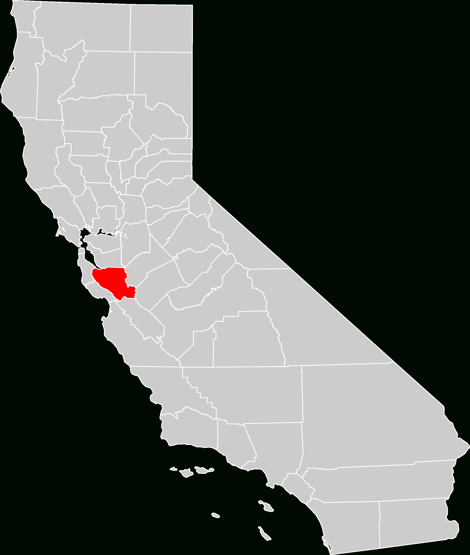 File:california County Map (Santa Clara County Highlighted).svg - Santa Clara California Map