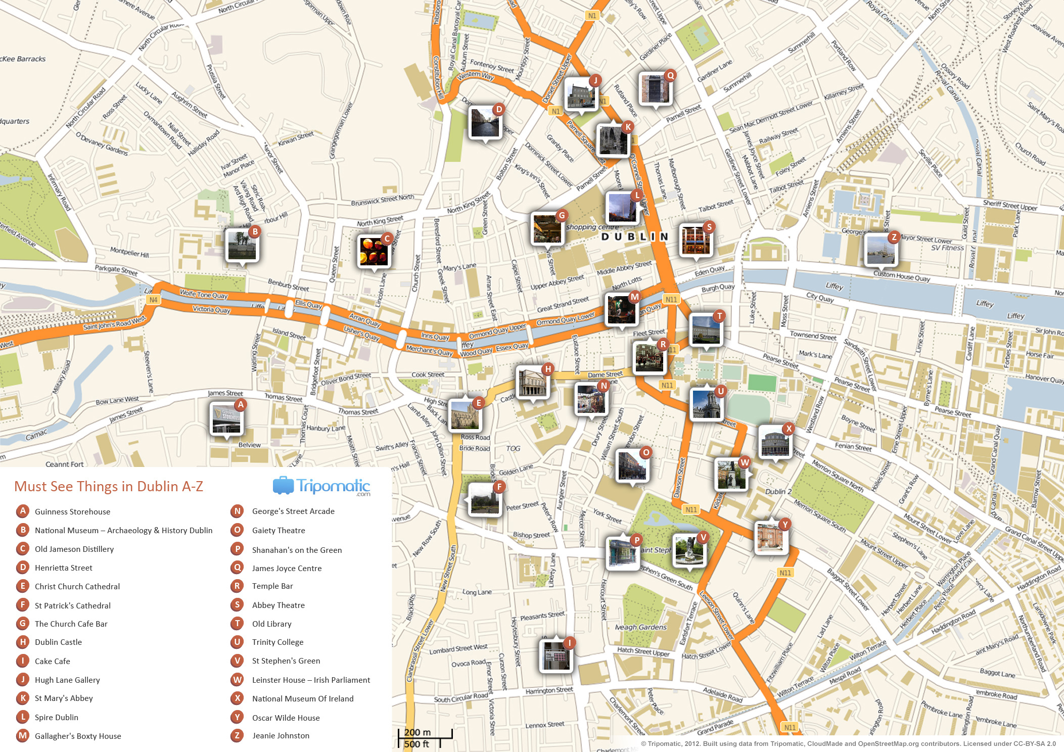 File:dublin Printable Tourist Attractions Map - Wikimedia Commons - Dublin Tourist Map Printable