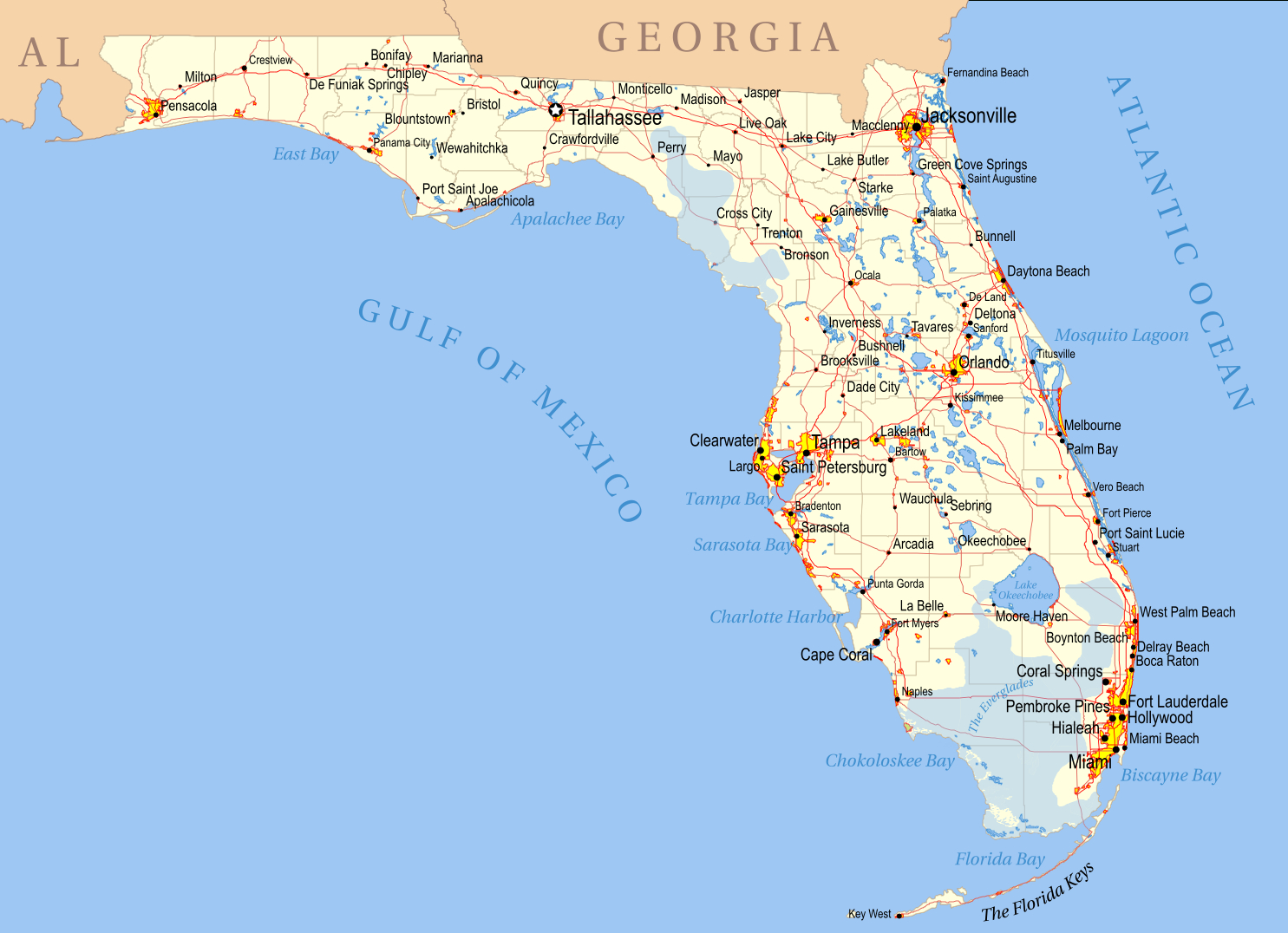 Current Map Of Florida Printable Maps