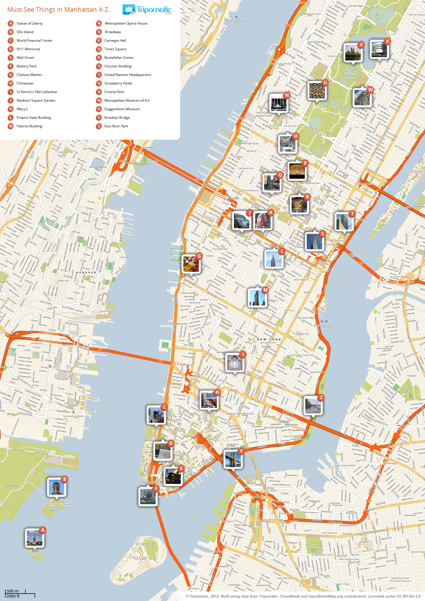 File:new York Manhattan Printable Tourist Attractions Map - Printable Street Map Of Manhattan