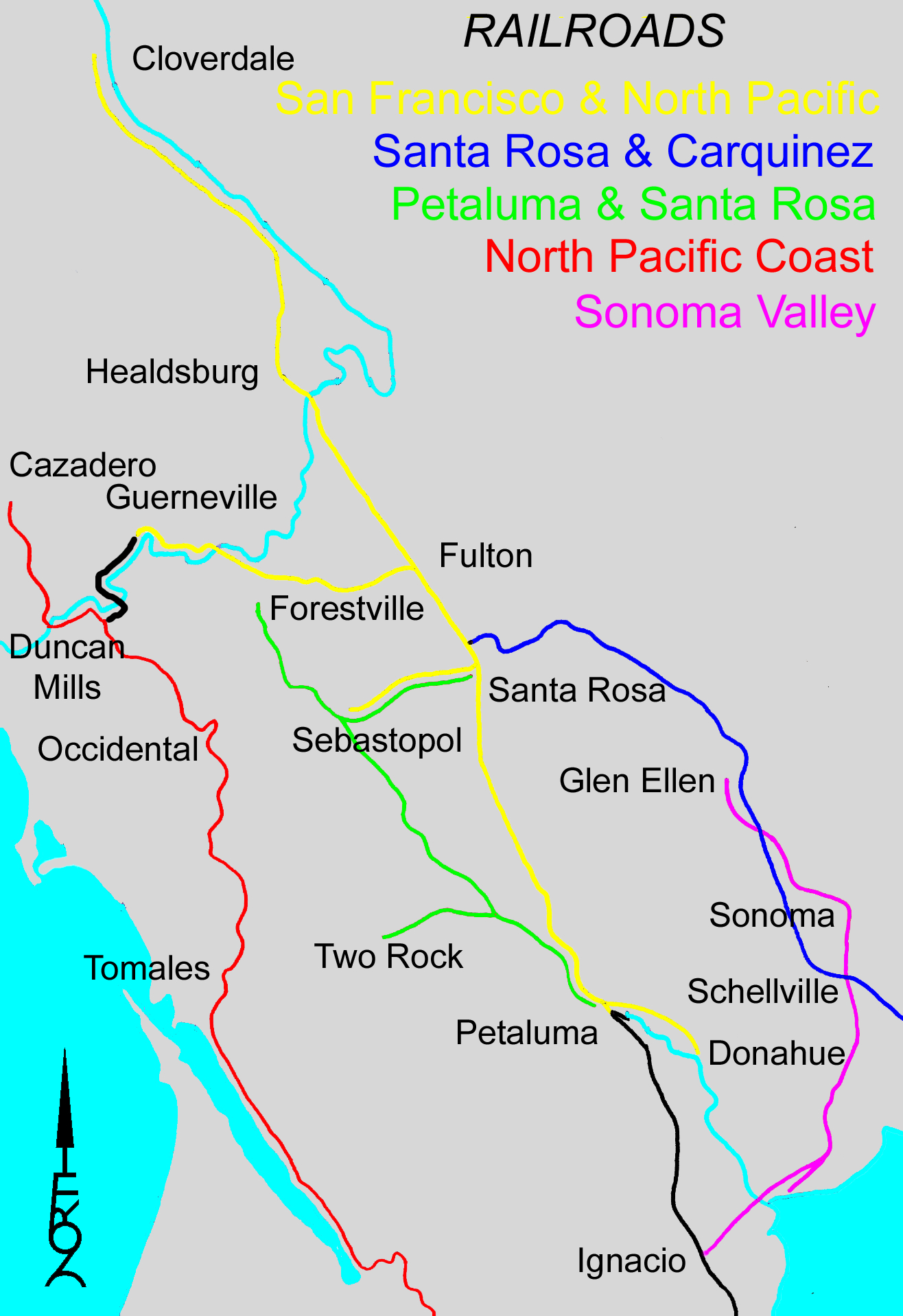 File:railroads Of Sonoma County California - Wikipedia - Sonoma County California Map