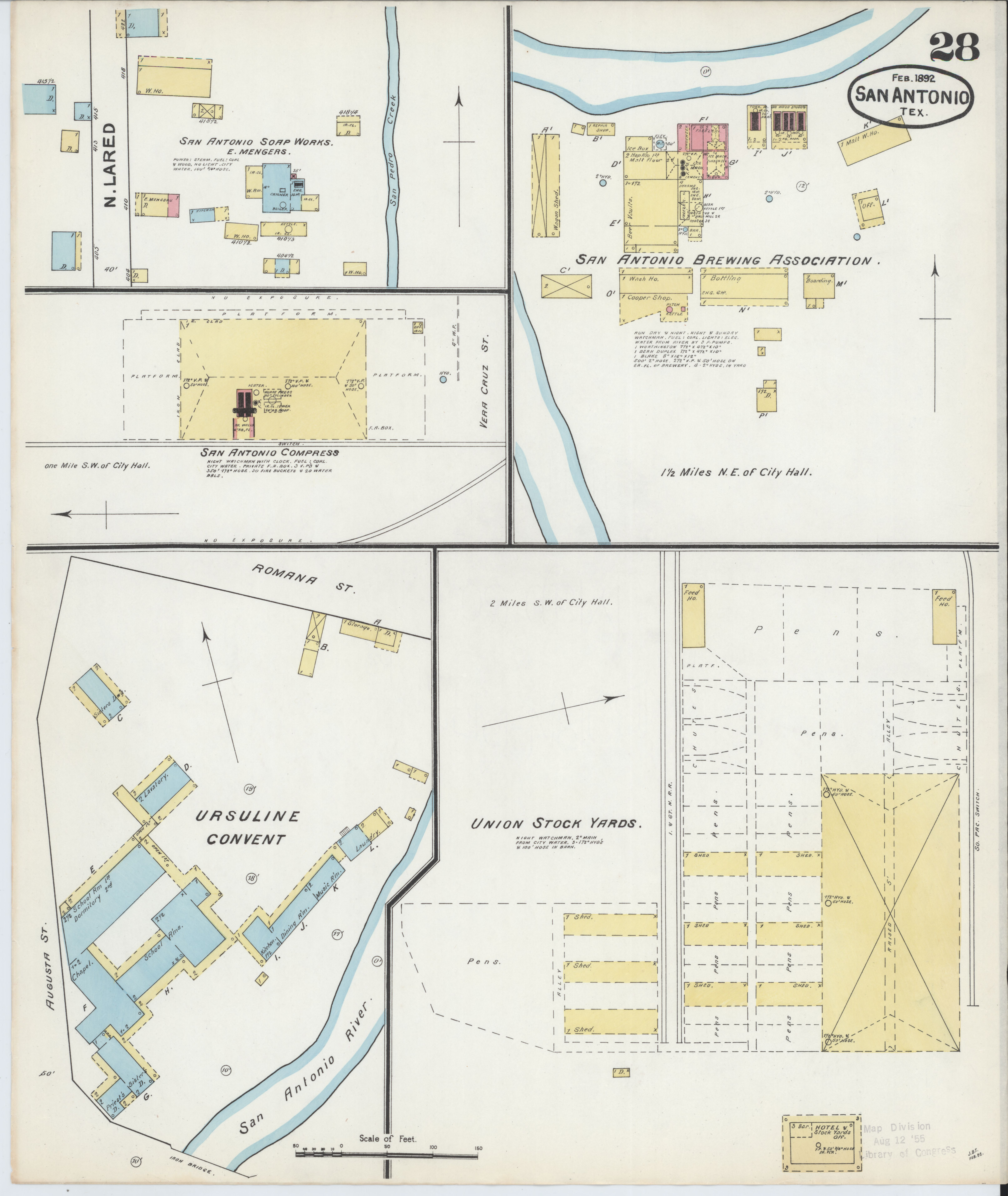 File:sanborn Fire Insurance Map From San Antonio, Bexar County - Map Insurance Texas