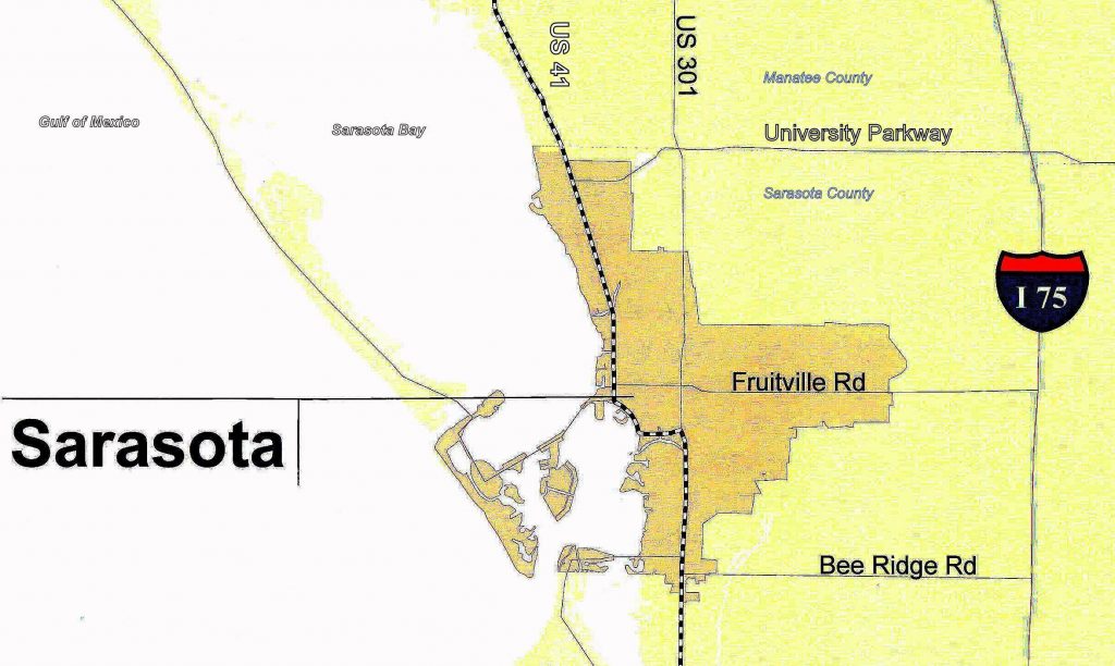 File:sarasota - City Colored Gold 2.0 - 83D40M - Map Of Tamiami