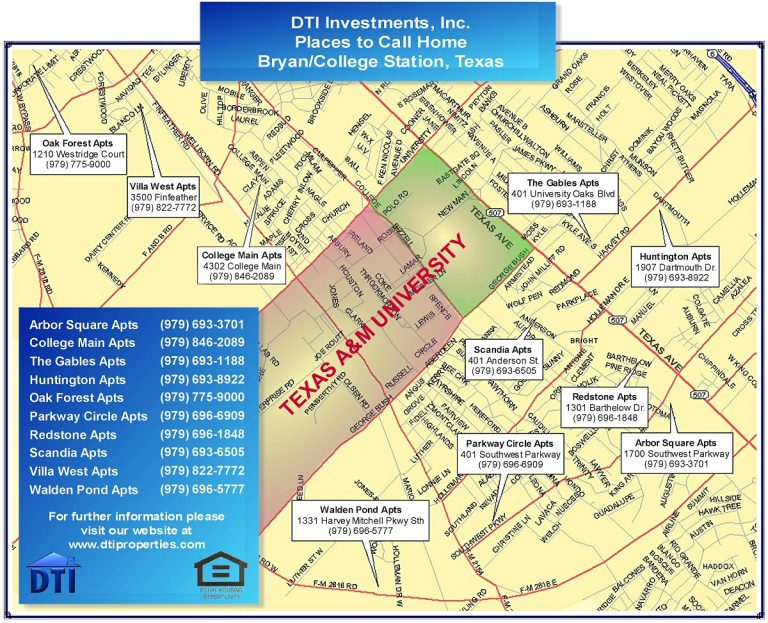 Find A Home Bryan/college Station Texas A&m Housing Map Printable