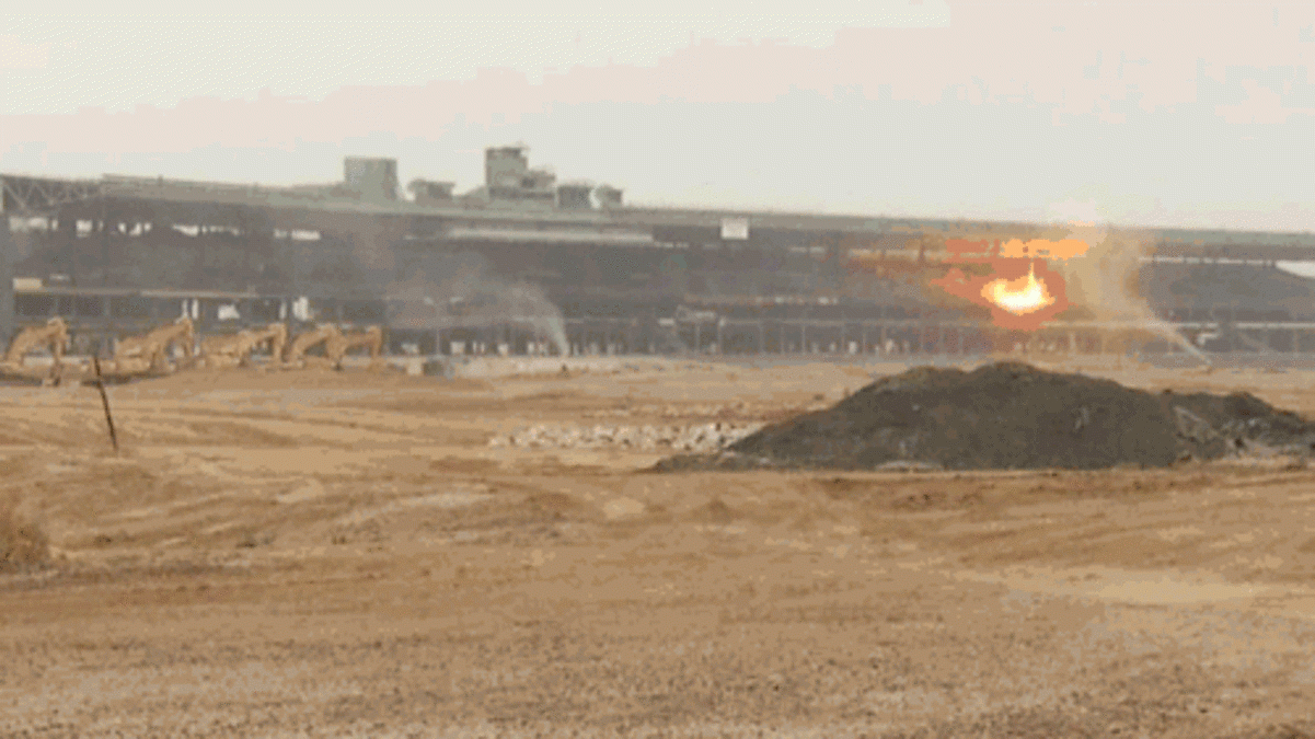 Fire In The Hole!&amp;quot;: Implosion Demolishes Hollywood Park Racetrack - Horse Race Tracks In California Map