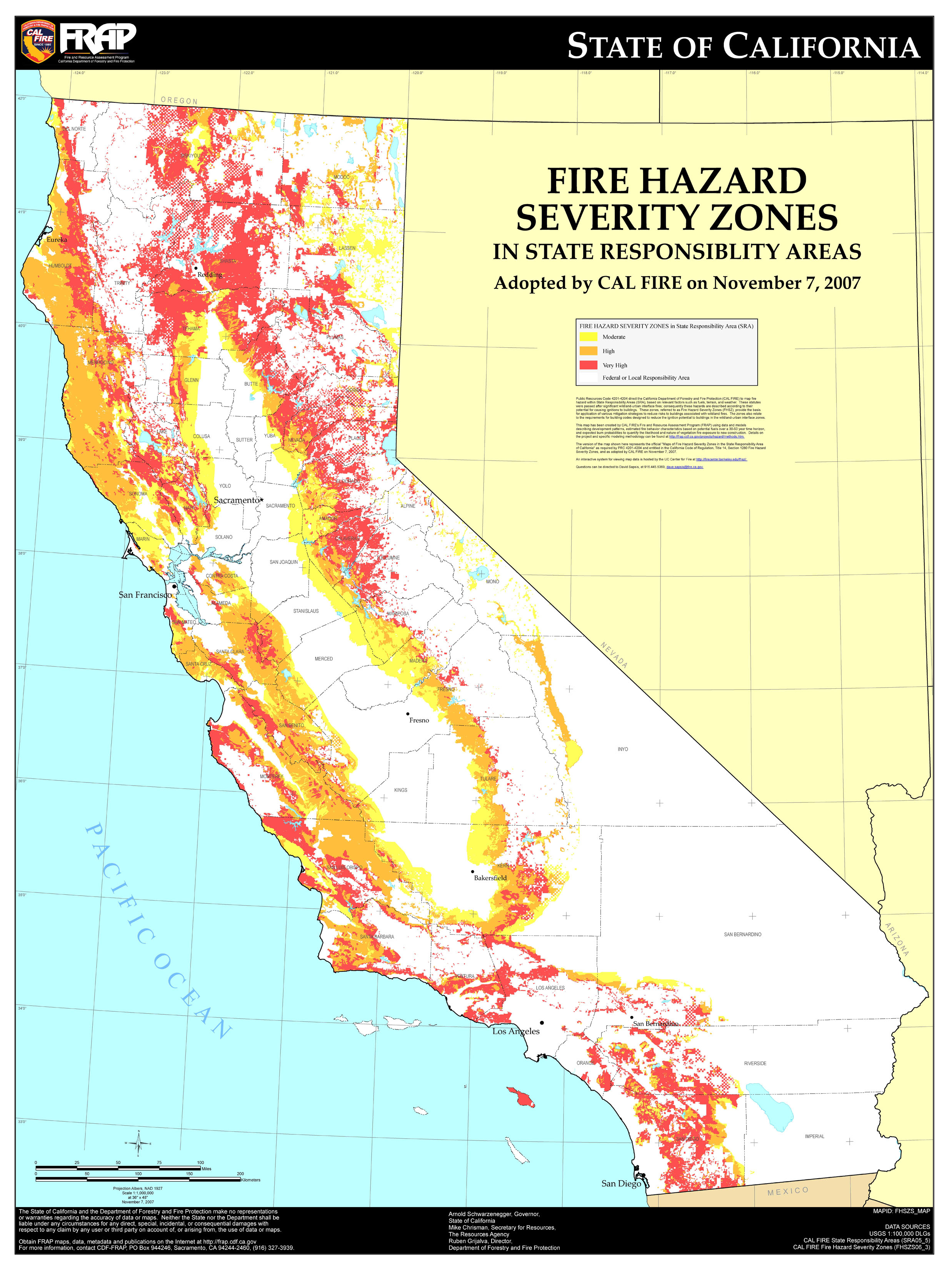 Fire Prevention Wildland Statewide Map California Current Southern - Current Fire Map California