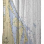 Fl: Cape Canaveral, Fl Nautical Chart Shower Curtain In 2019   Florida Map Shower Curtain