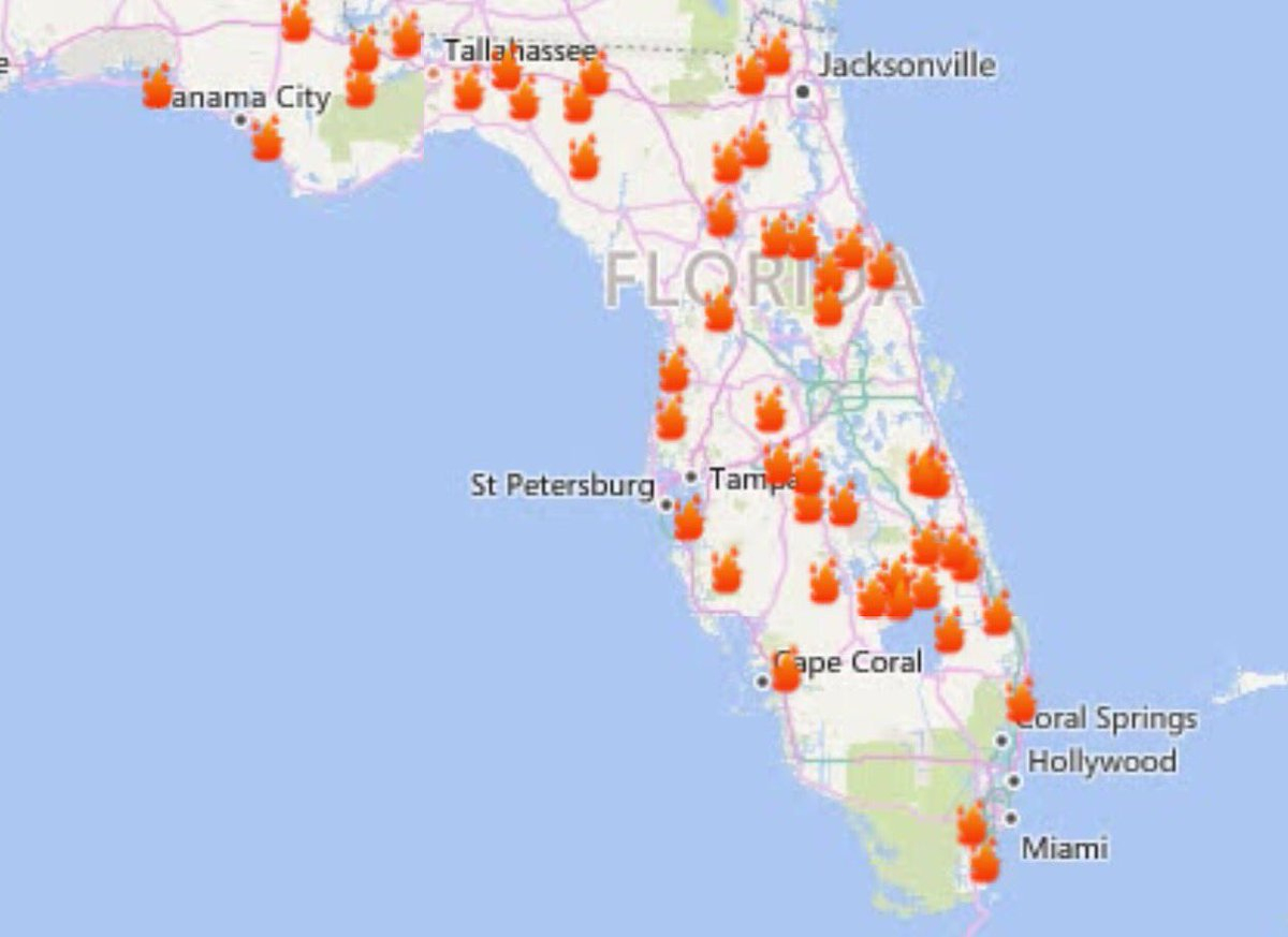Fl Forest Service On Twitter: &amp;quot;current Active Wildfires 2/20/2017 - Current Map Of Florida
