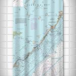 Fl: Islamorada Fl Nautical Chart Shower Curtain Map Shower | Etsy   Florida Map Shower Curtain