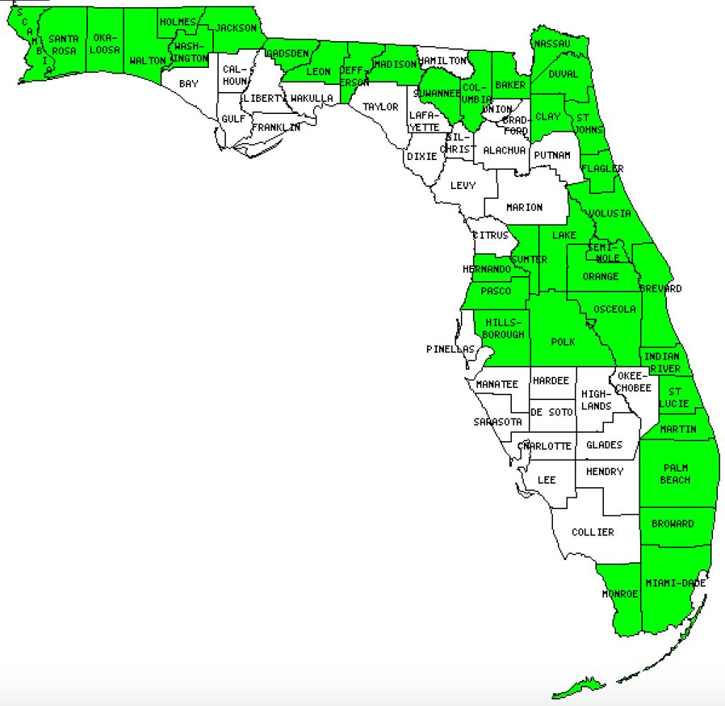 Florida Counties Visited With Map Highpoint Capitol And Facts   Florida Counties Visited With Map Highpoint Capitol And Facts State Of Florida Map Mileage 1024x997 