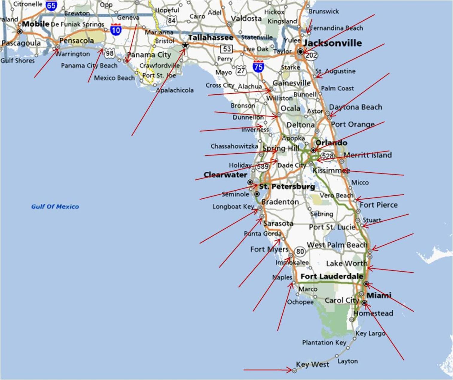 Florida Gulf Coast Beaches Map | M88M88 - Map Of Florida Coast Beaches