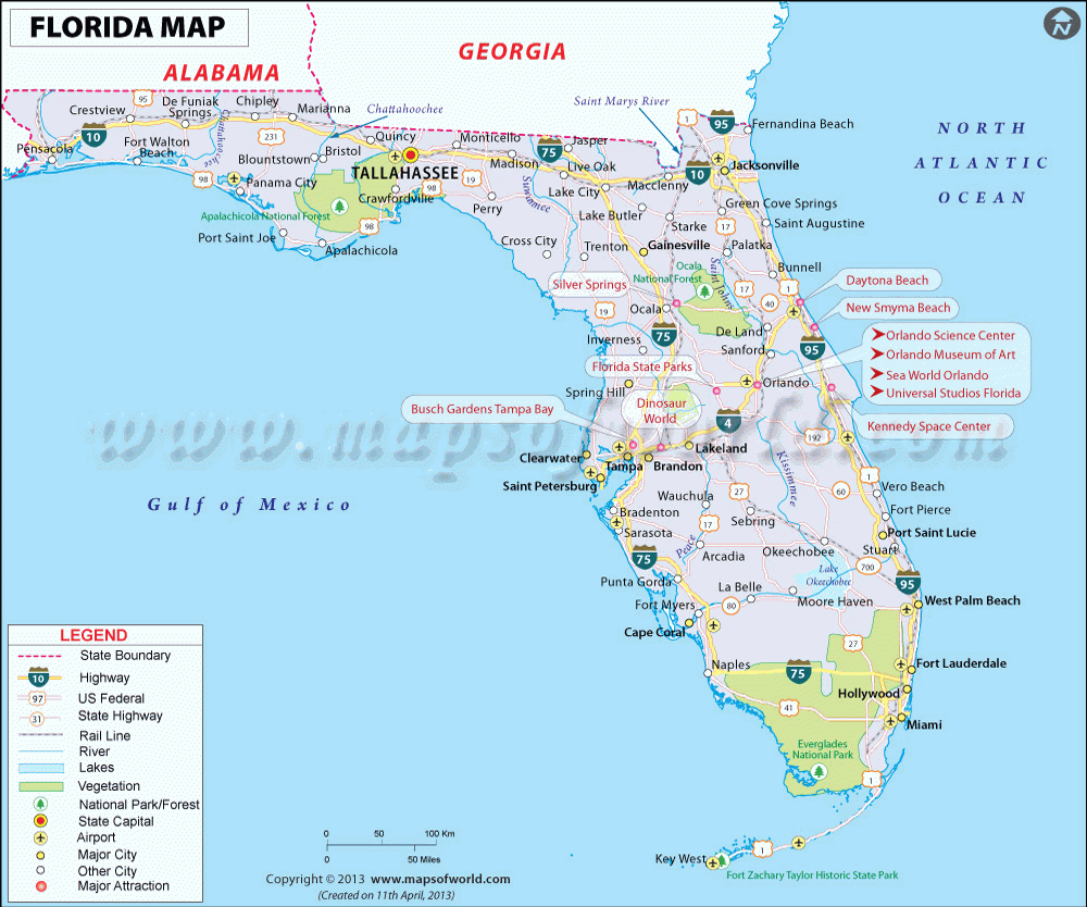 Florida Gulf Coast Map With Cities And Travel Information | Download - Florida Gulf Map