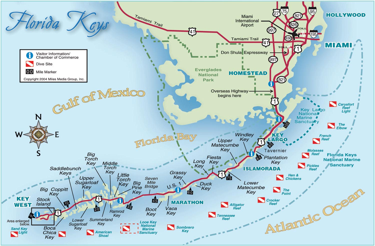 Florida Keys And Key West Real Estate And Tourist Information - Road Map Florida Keys