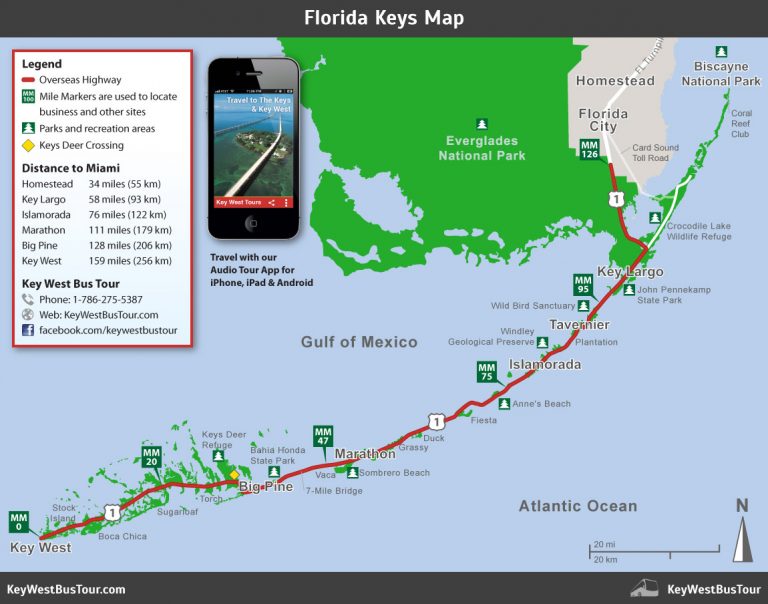 Florida Keys Map Key West Bus Tour Cayo Marathon Florida Map