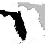 Florida Map. Black And White. Mercator Projection. Royalty Free   Florida Map Black And White