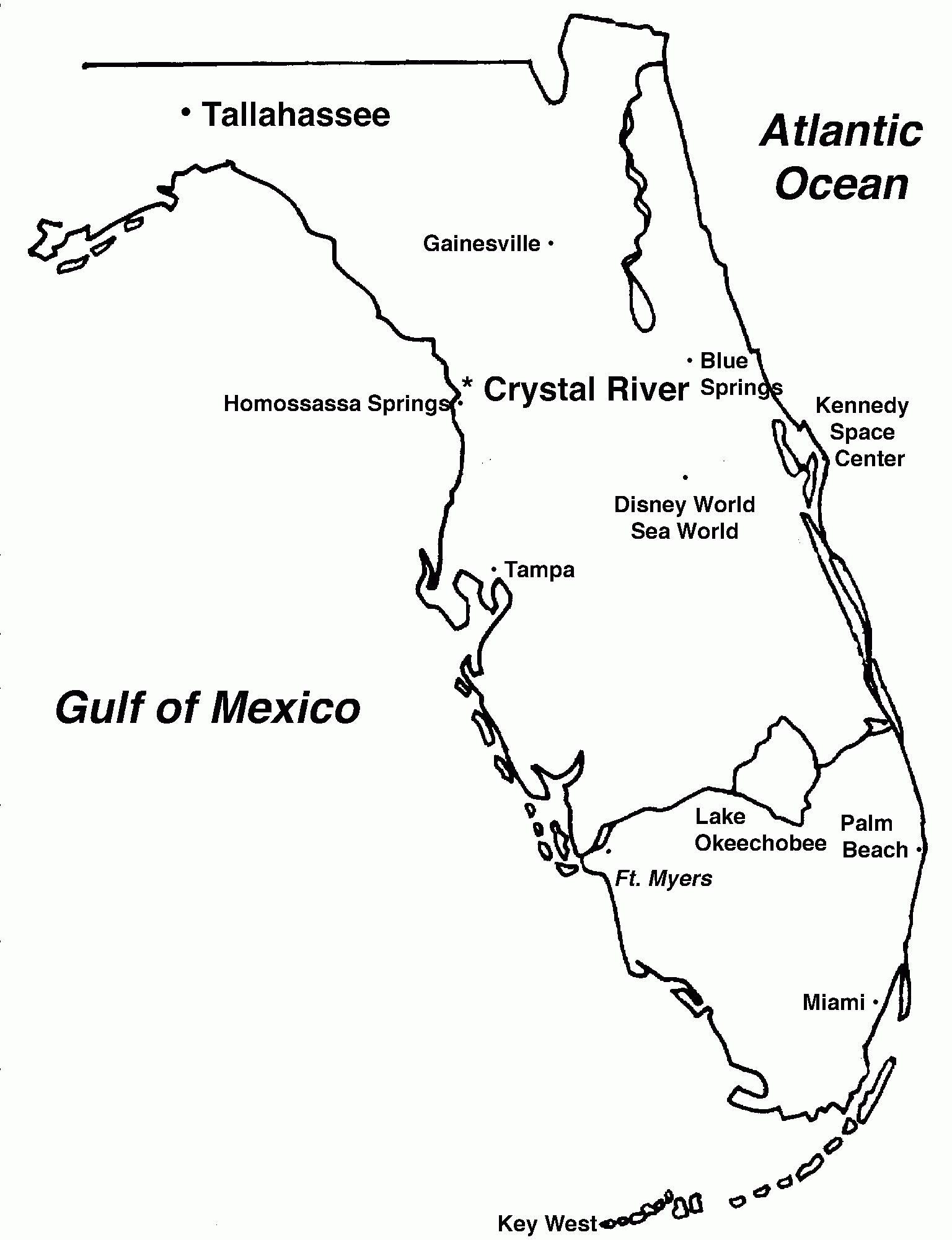 Florida Map - Florida Map Black And White