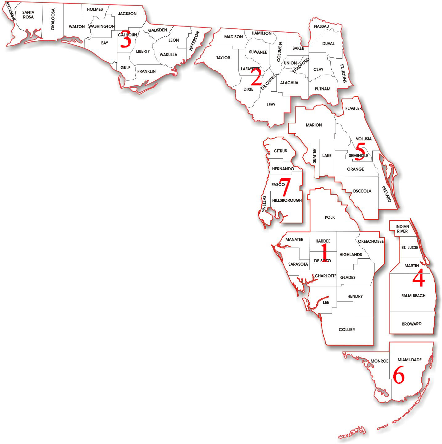 Florida Map Of Districts | Verkuilenschaaij - Florida School Districts Map