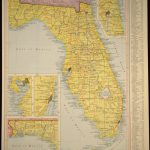 Florida Map Of Florida Wall Art Decor Yellow Original Vintage | Etsy   Map Of Florida Wall Art