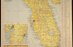 Florida Map Of Florida Wall Art Decor Yellow Original Vintage | Etsy - Map Of Florida Wall Art