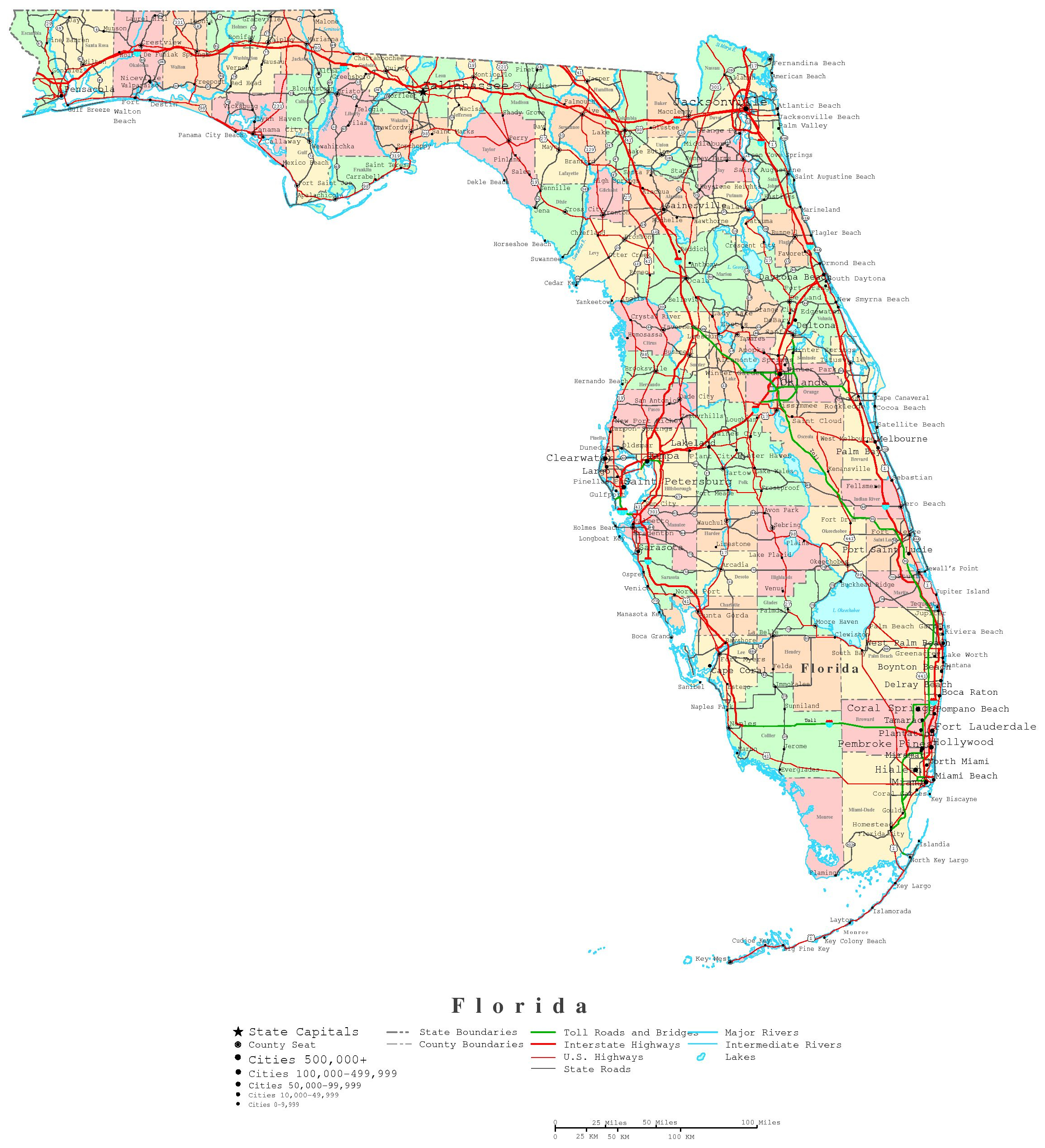 Florida Map - Online Maps Of Florida State - Interactive Florida County Map