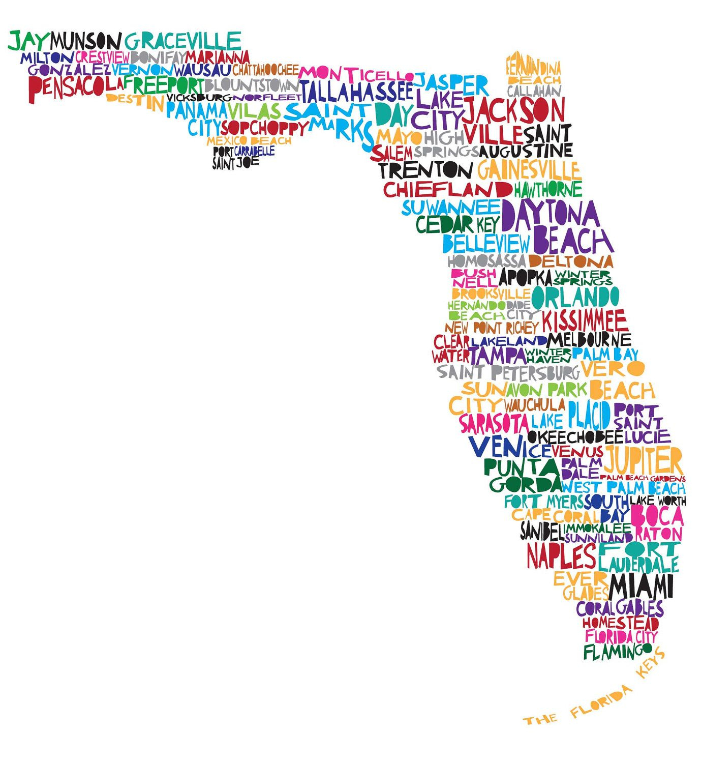 Florida Map | The Modern Southern Gentleman | Beach Decor - Map Of Florida Art