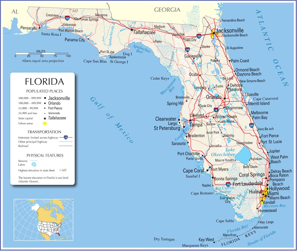 Florida Map,florida State Map,florida Road Map, Map Of Florida - Cape San Blas Florida Map