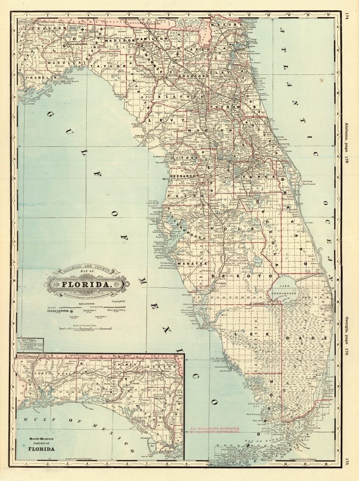 Florida Memory - County Map Of Florida, 1885 - Map Of Hernando County ...