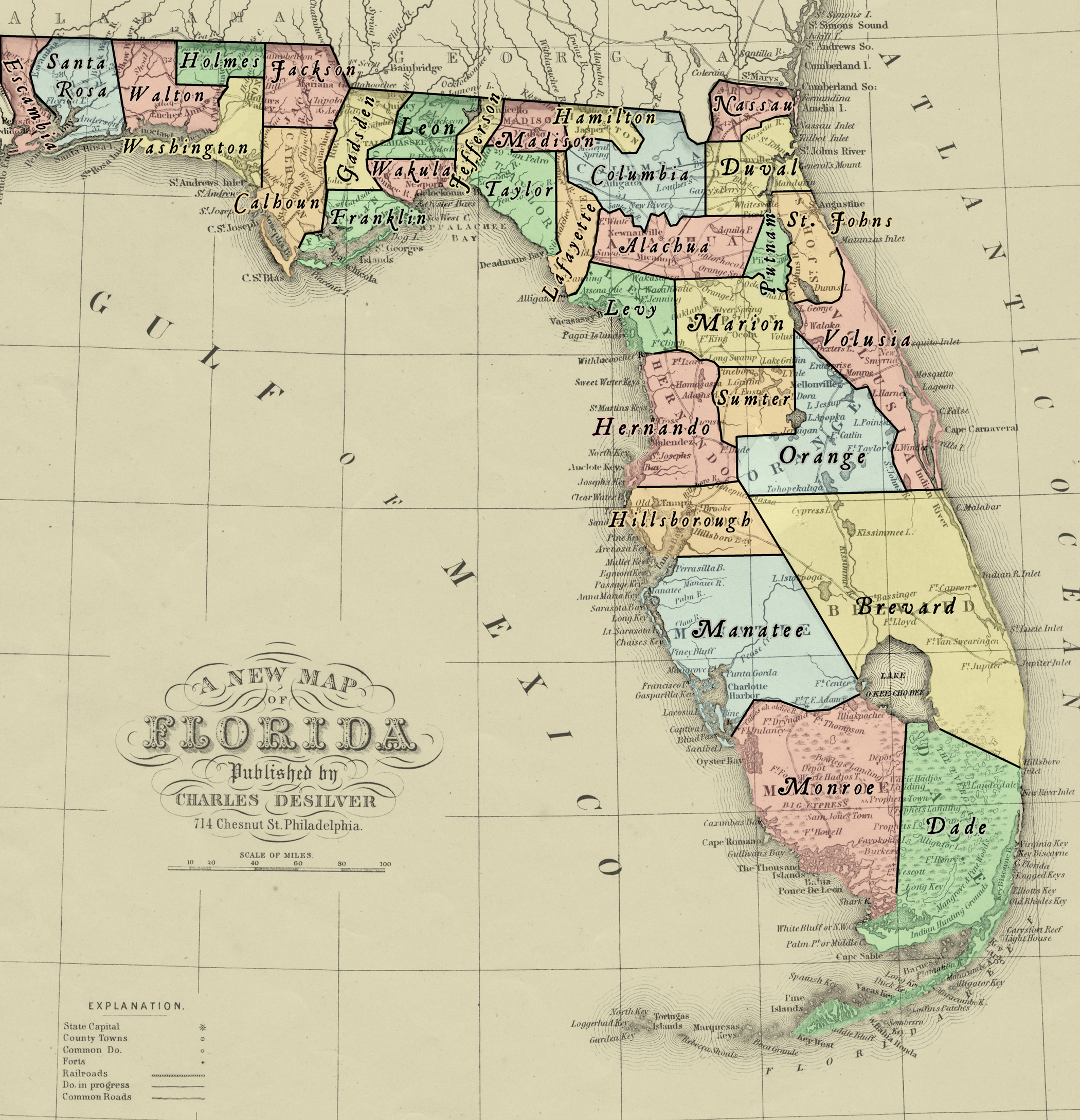 Florida Memory - Governor Milton Letterbooks - Santa Rosa Sound Florida Map