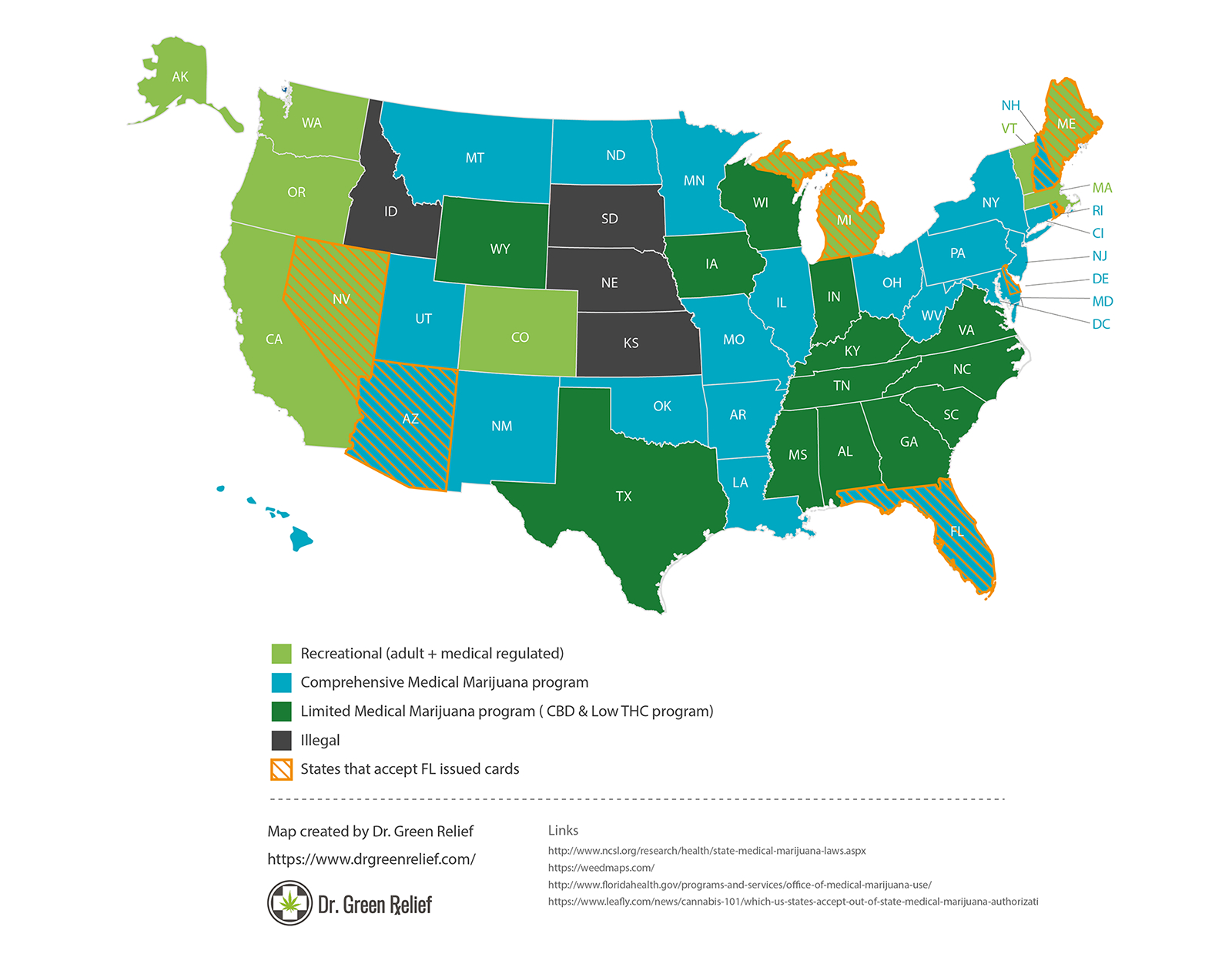 Florida Mmj Card Reciprocity - Which U.s. States Accept Fl Issued Cards - Florida Ccw Reciprocity Map 2018