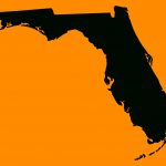 Florida "plain Frame" Style Maps In 30 Colors   Orange Florida Map