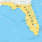 Florida Political Map With Capital Tallahassee, Borders, Important   Tallahassee On The Map Of Florida