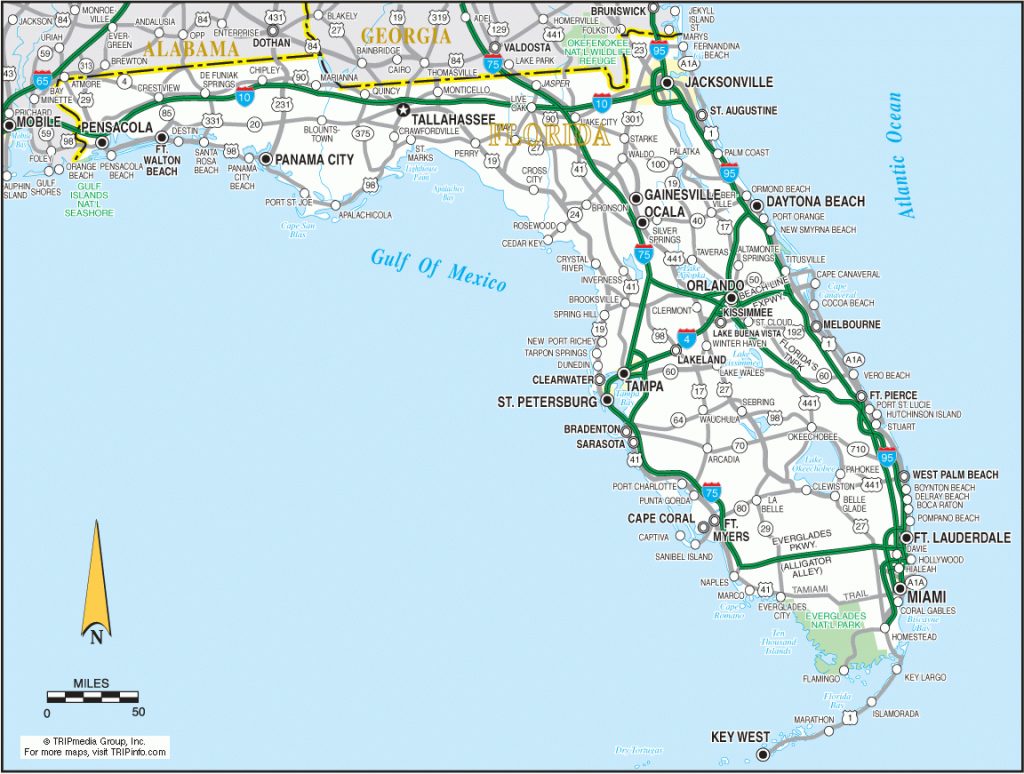 Florida Road Maps Detailed Road Map Of Florida Printable Maps 1017