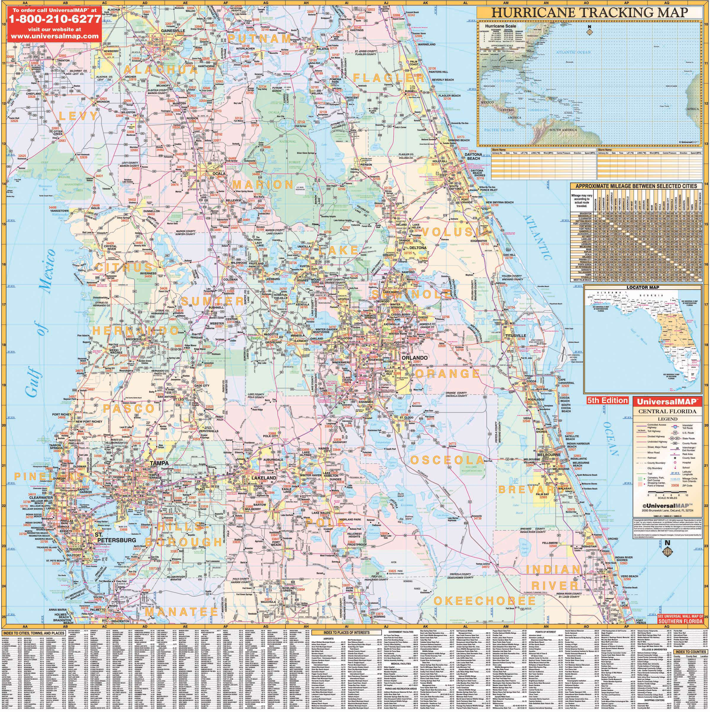 Florida State Central Wall Map – Kappa Map Group - Laminated Florida Map