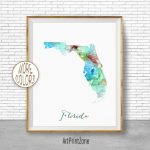 Florida State Florida Decor Florida Print Florida Map Art Print Map   Florida Map Artwork