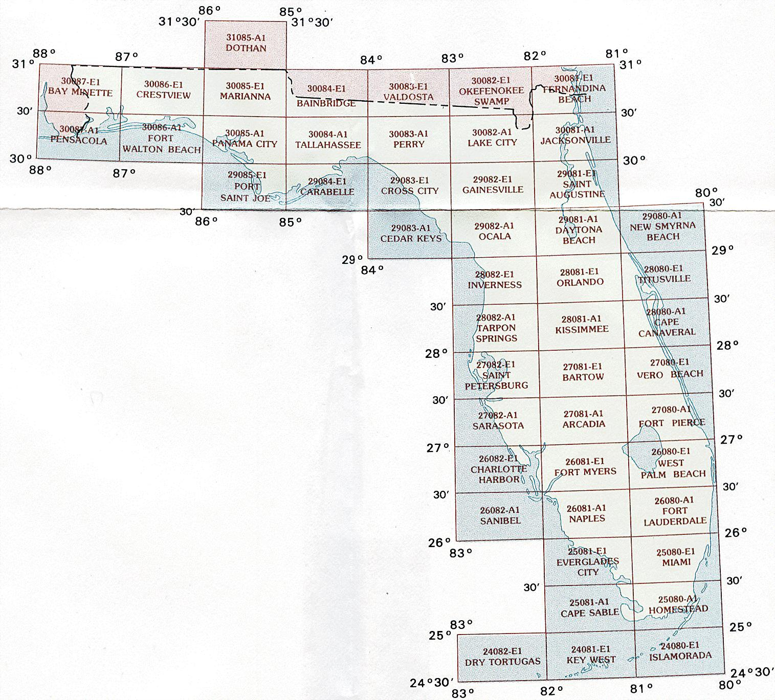 Florida Topographic Index Maps - Fl State Usgs Topo Quads :: 24K - Usgs Topographic Maps Florida