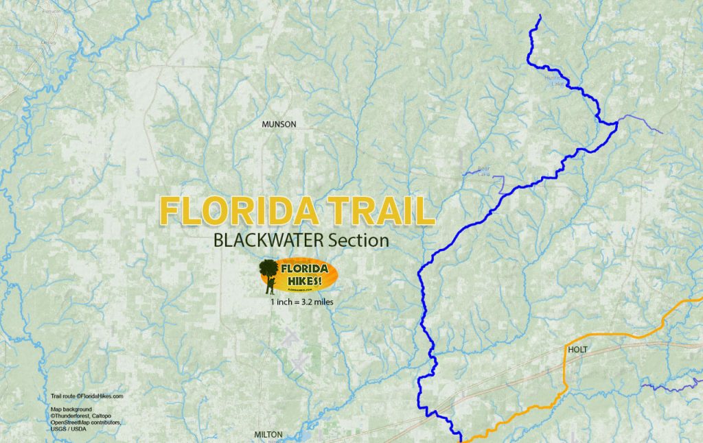 Florida Trail Blackwater Florida - Florida Trail Blackwater Florida Hikes Florida Scenic Trail Interactive Map 1024x646 