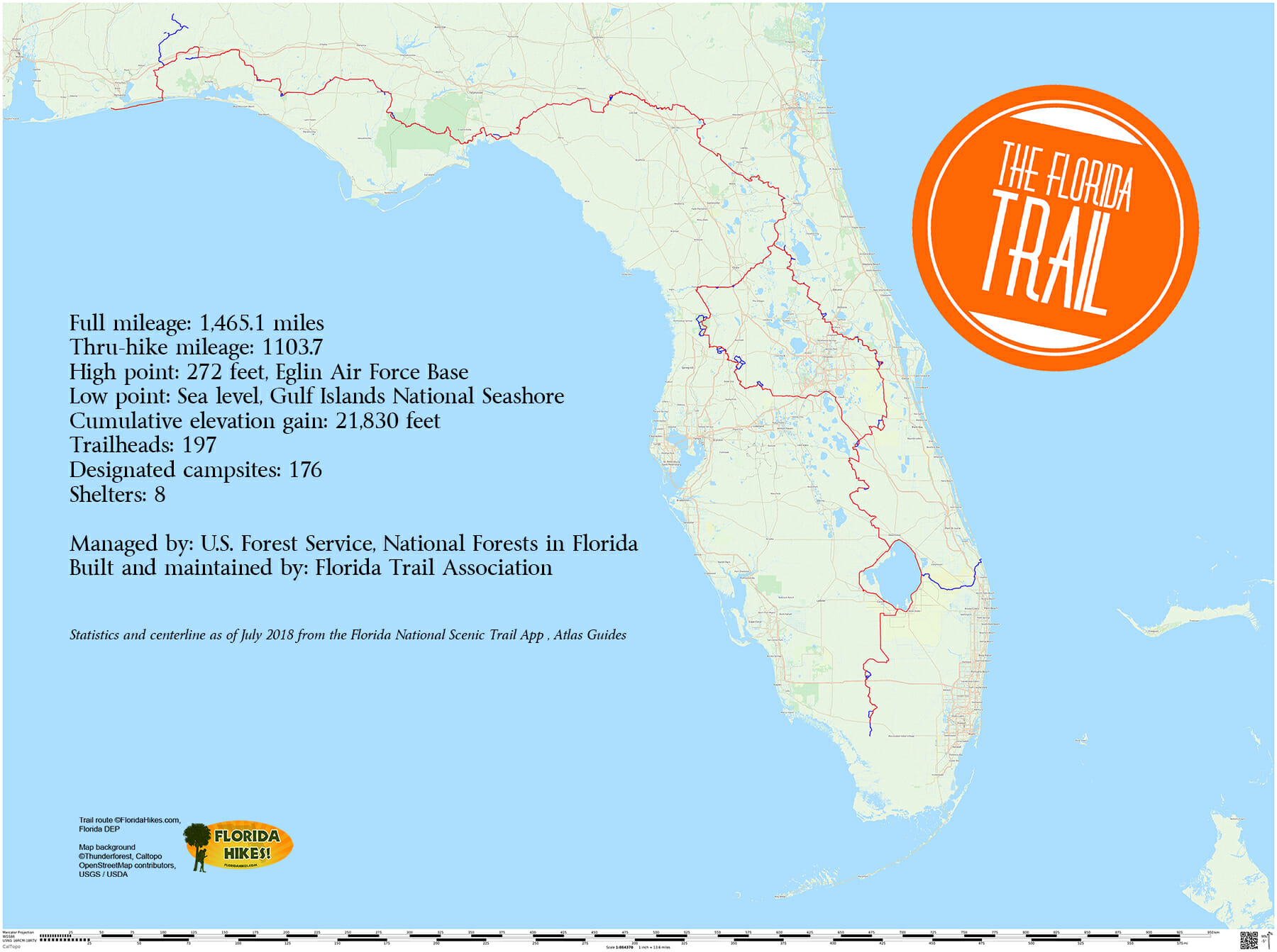 Florida Trail | Florida Hikes! - Florida Hikes Map