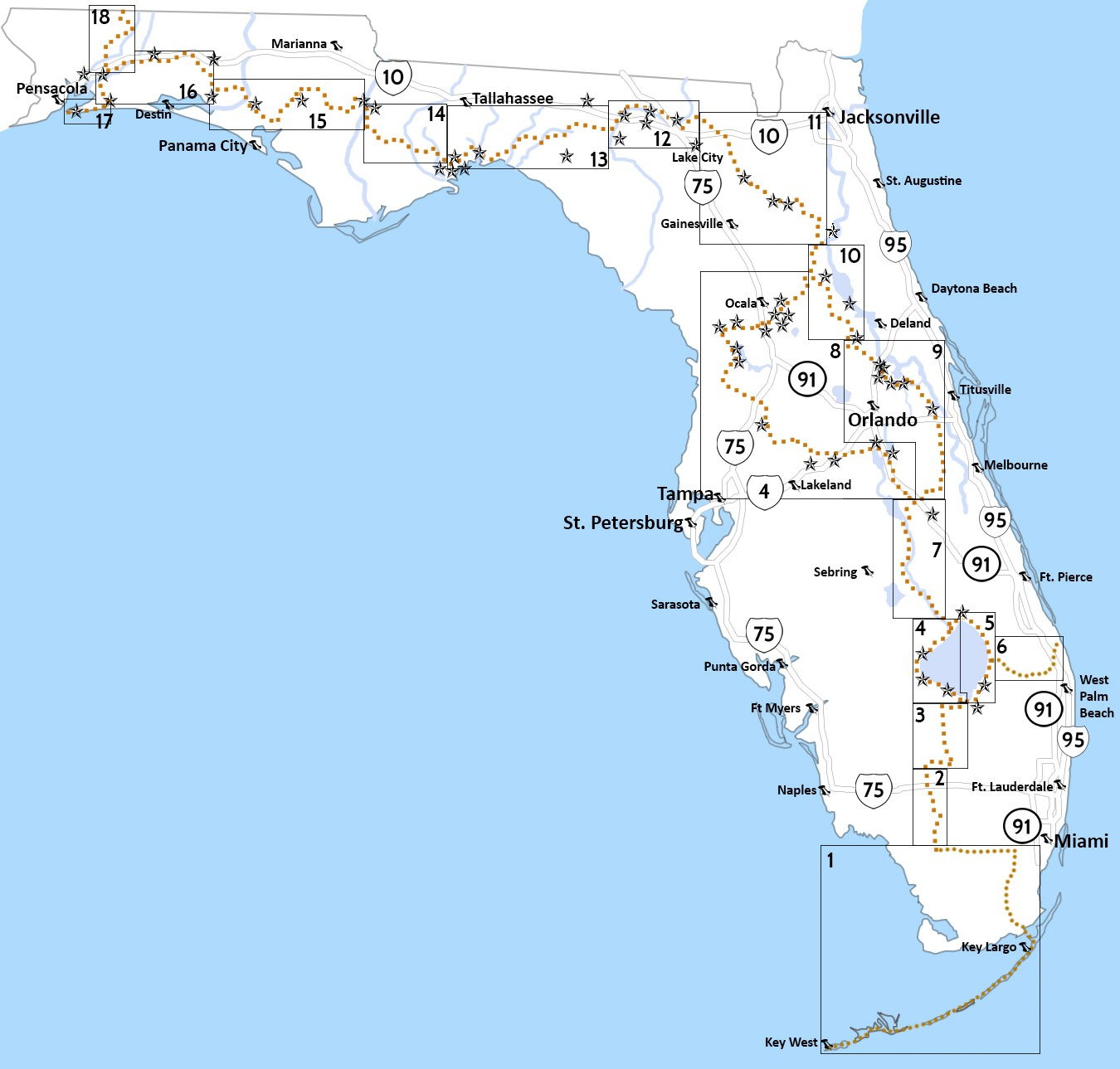 Florida Trail Map | D1Softball - Florida Hikes Map