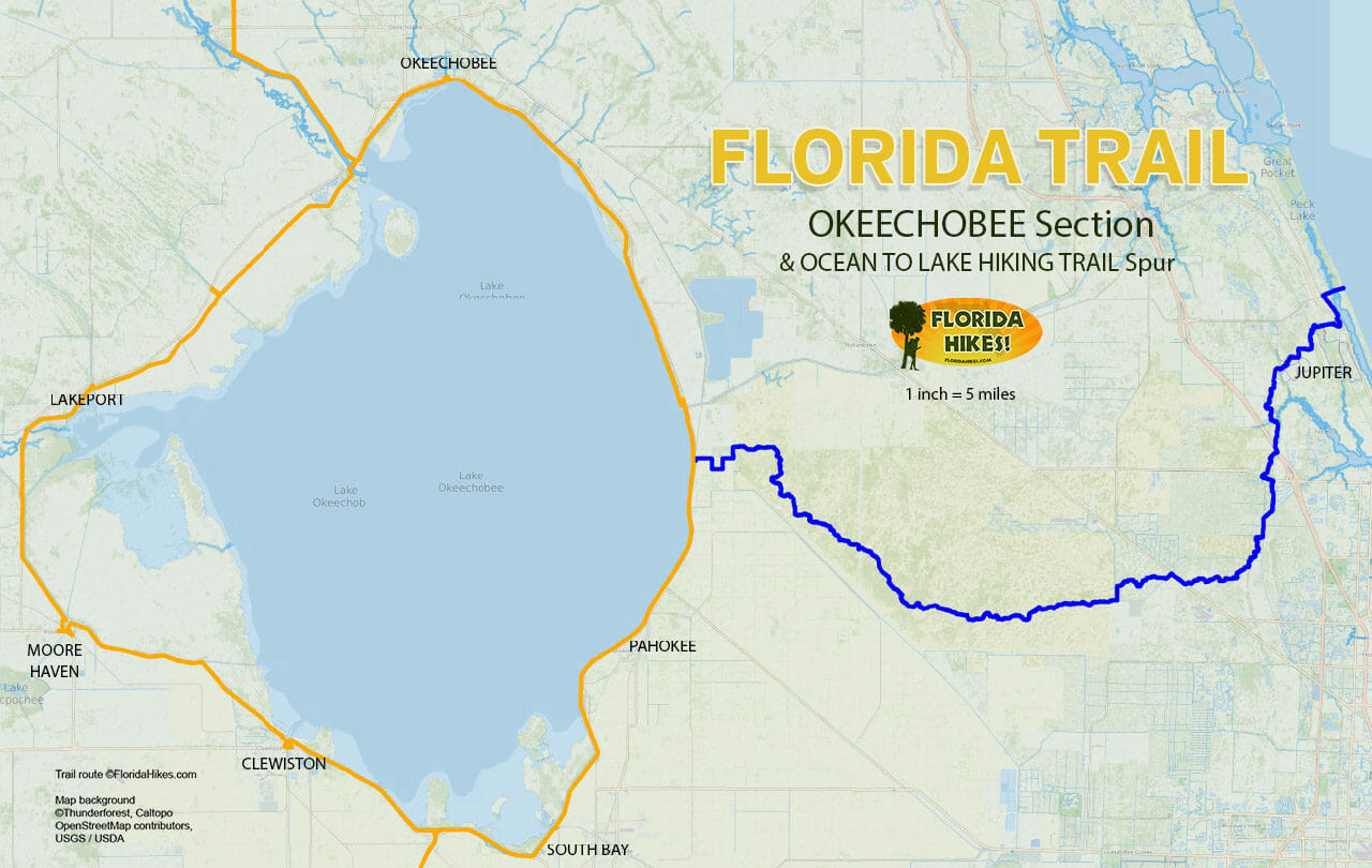 Florida Trail, Okeechobee Section | Florida Hikes! - Lake Okeechobee Florida Map