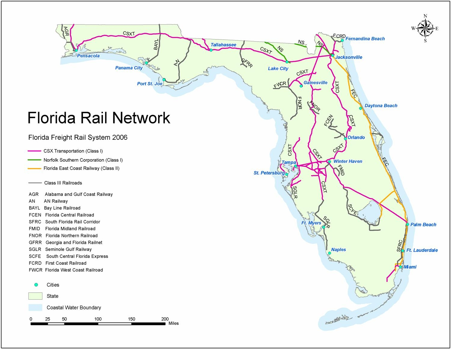 Florida Train Map And Travel Information | Download Free Florida - Florida Railroad Map