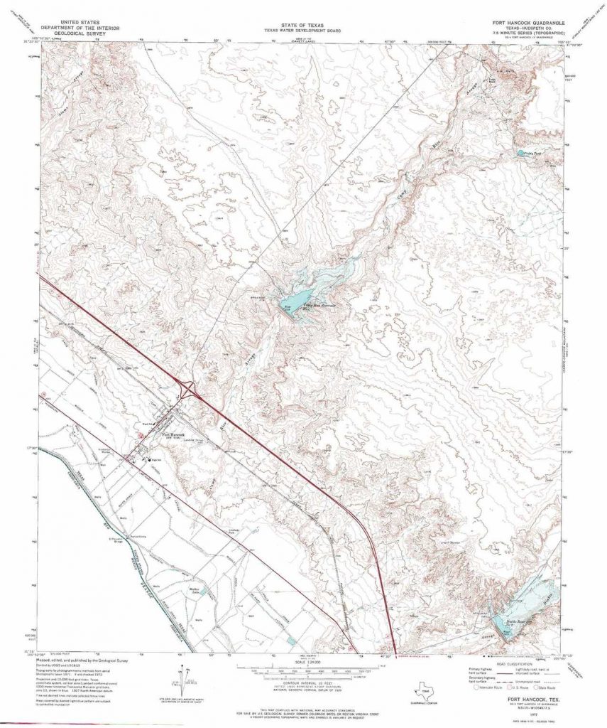 Fort Hancock Topographic Map, Tx Usgs Topo Quad 31105C7 Fort
