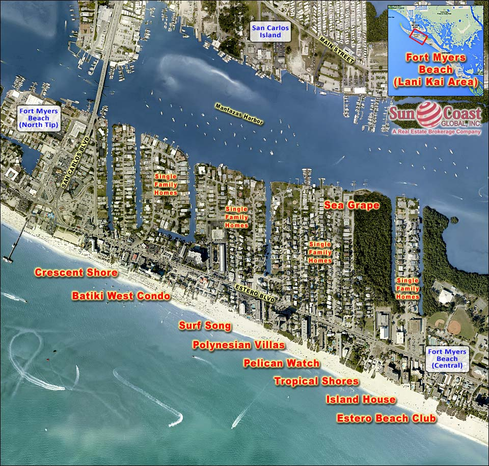 Fort Myers Beach Real Estate Fort Myers Beach Florida Fla Fl Map Of Fort Myers Beach Florida 2 